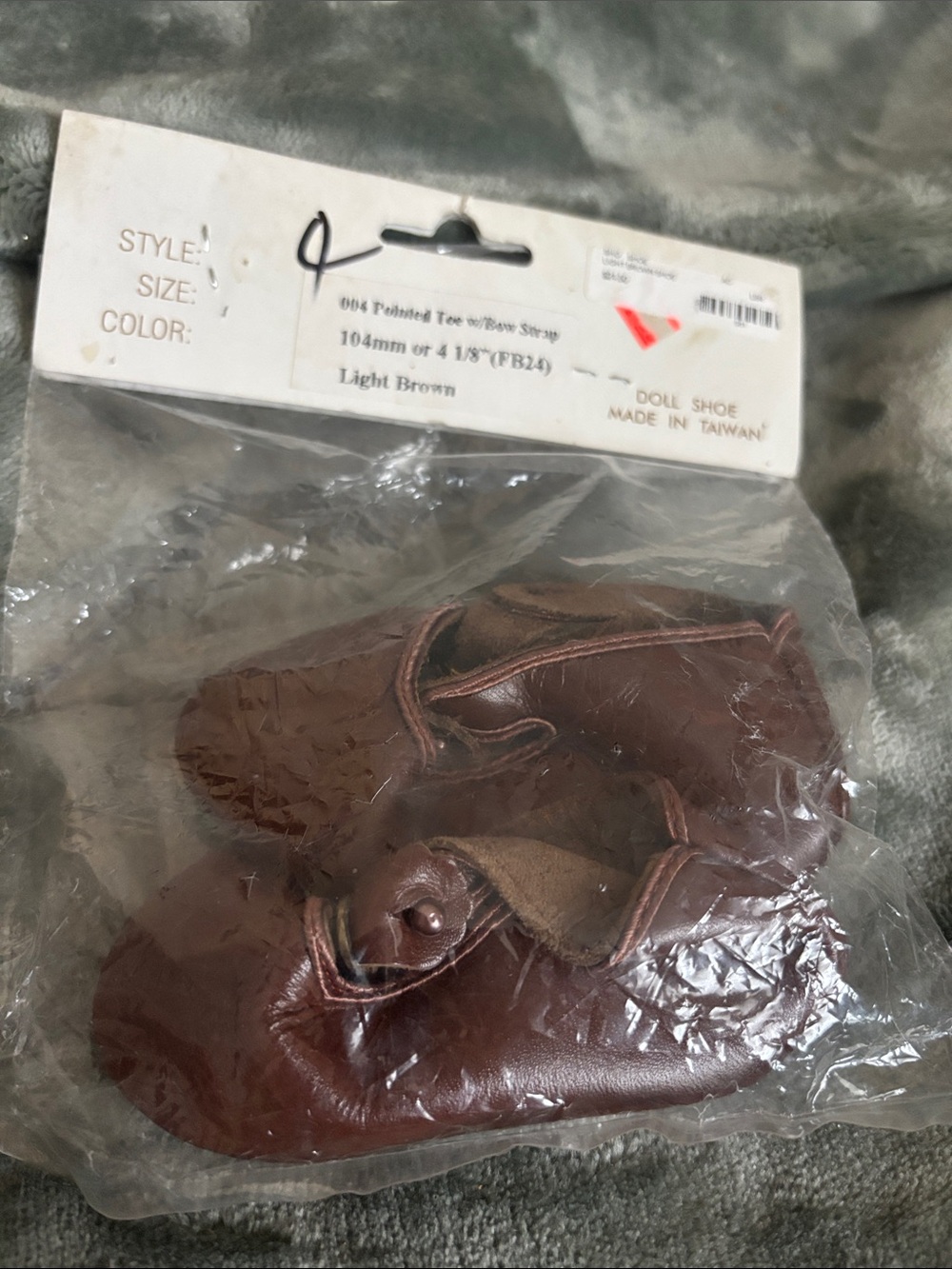 Vintage Brown Doll Shoes - Pair